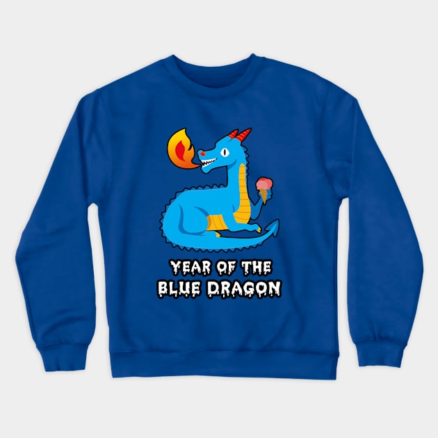 🐲 2024 Year of the Cute Blue Dragon Crewneck Sweatshirt by Pixoplanet